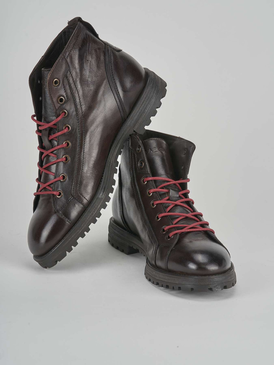 Combat boots dark brown leather