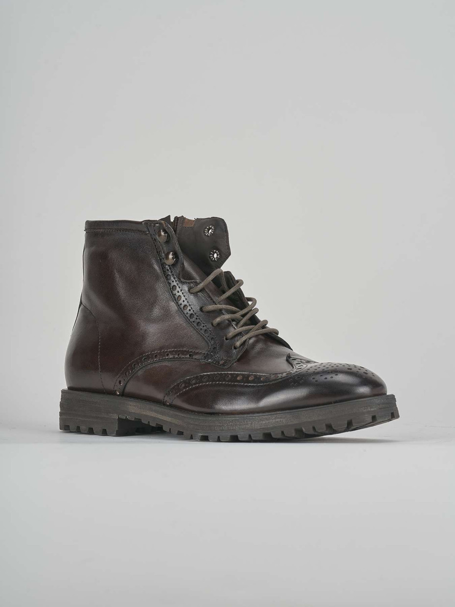 Combat boots man dark brown leather Barca Stores