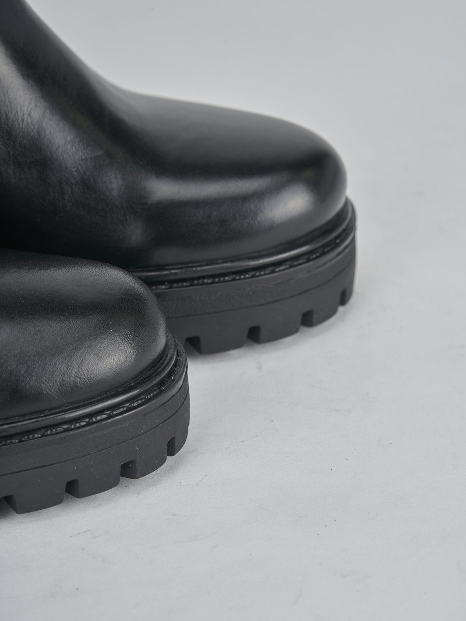Stivaletti tacco 7cm pelle nero