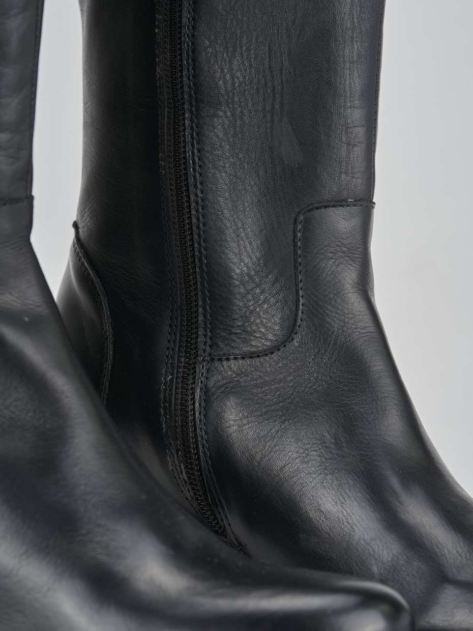 Stivali tacco 7cm pelle nero
