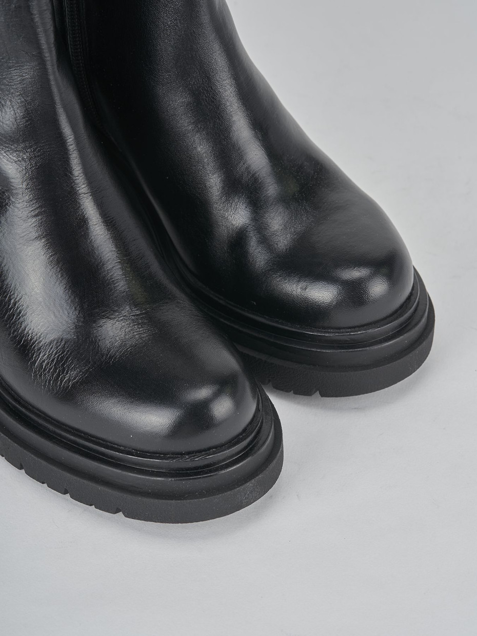 Stivaletti tacco 5cm pelle nero