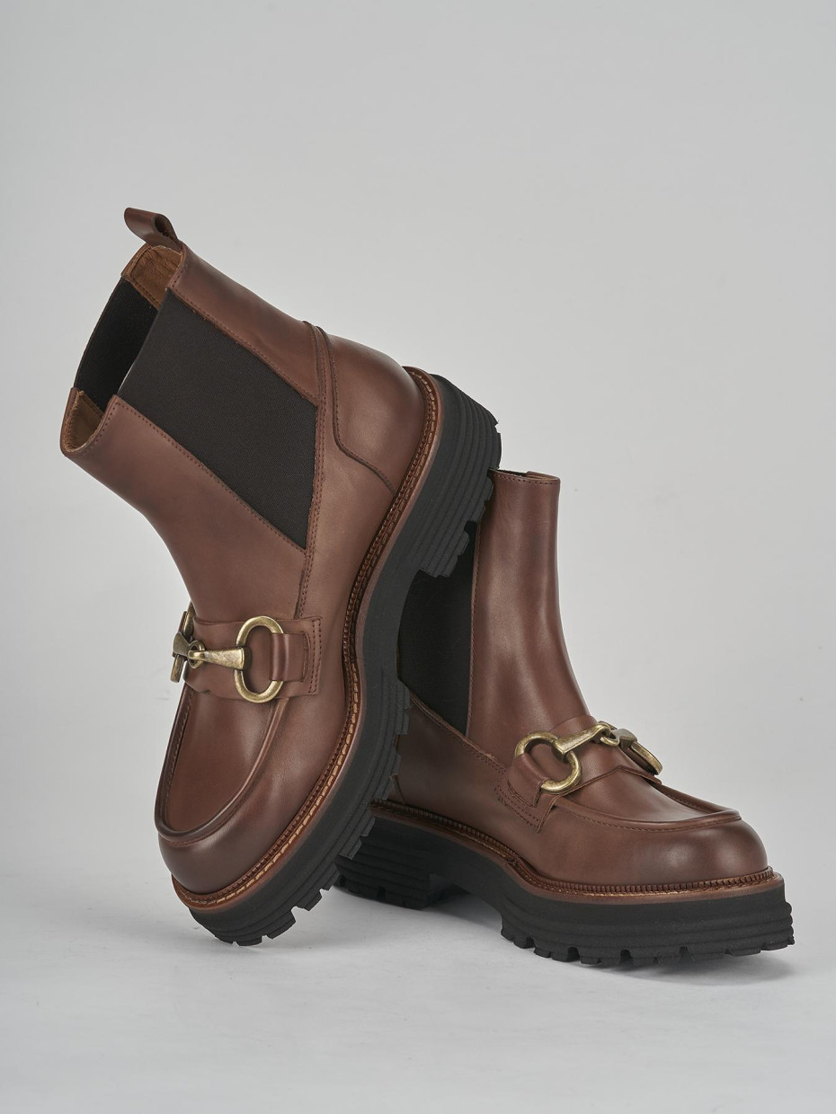 Low heel ankle boots woman heel 3 cm brown leather Barca Stores