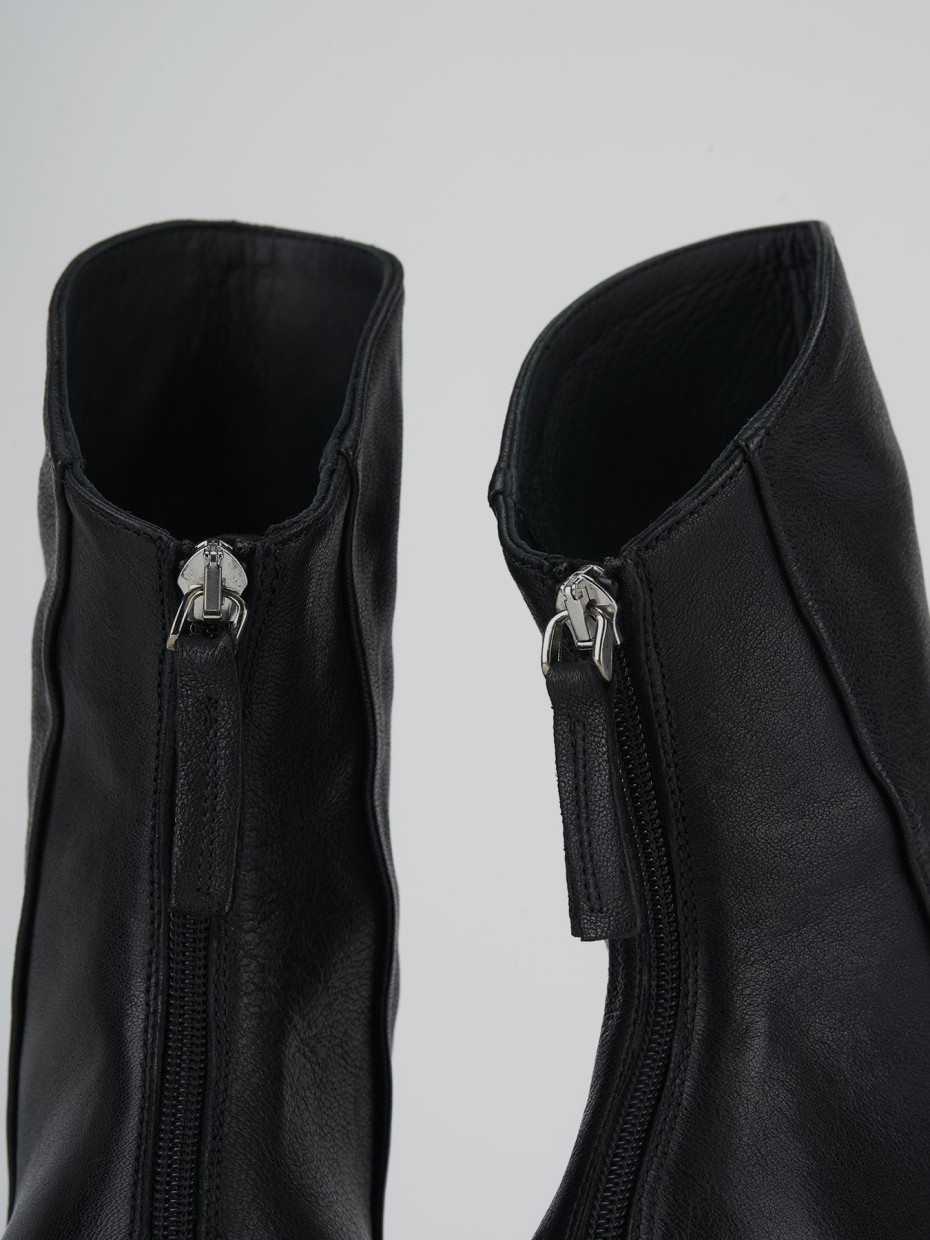 Stivaletti tacco 6cm pelle nero