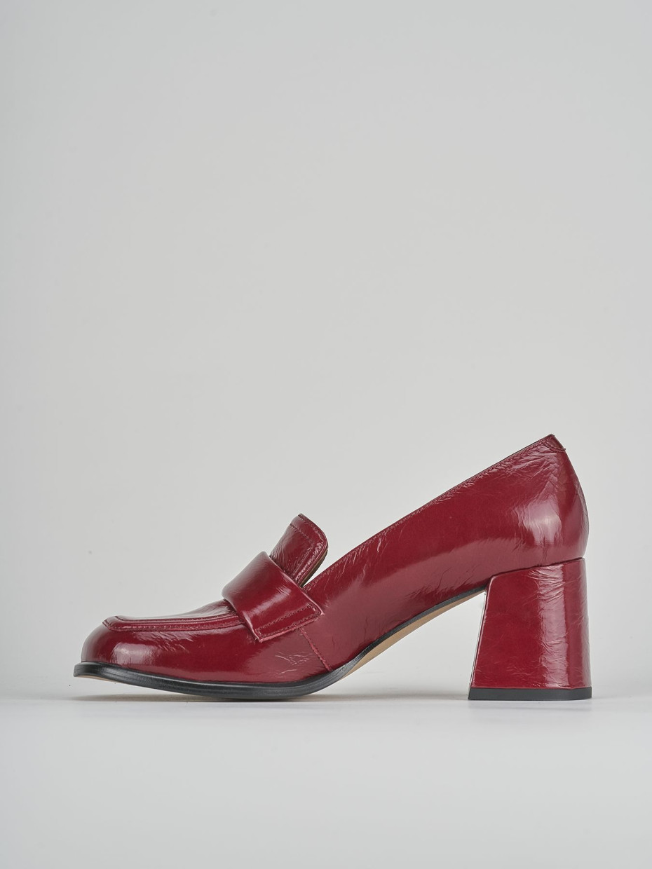 Loafers heel 5 cm bordeaux leather