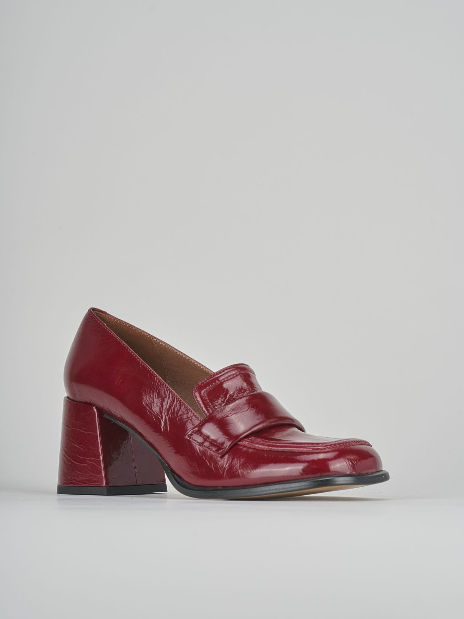 Loafers heel 5 cm bordeaux leather