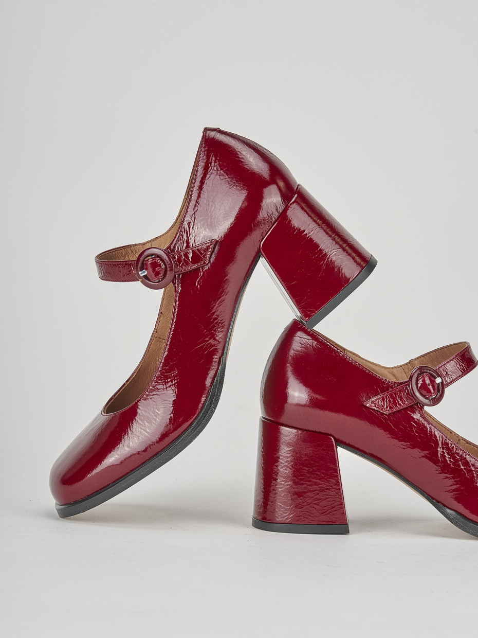 Décolleté e slingback tacco 6cm pelle bordo'