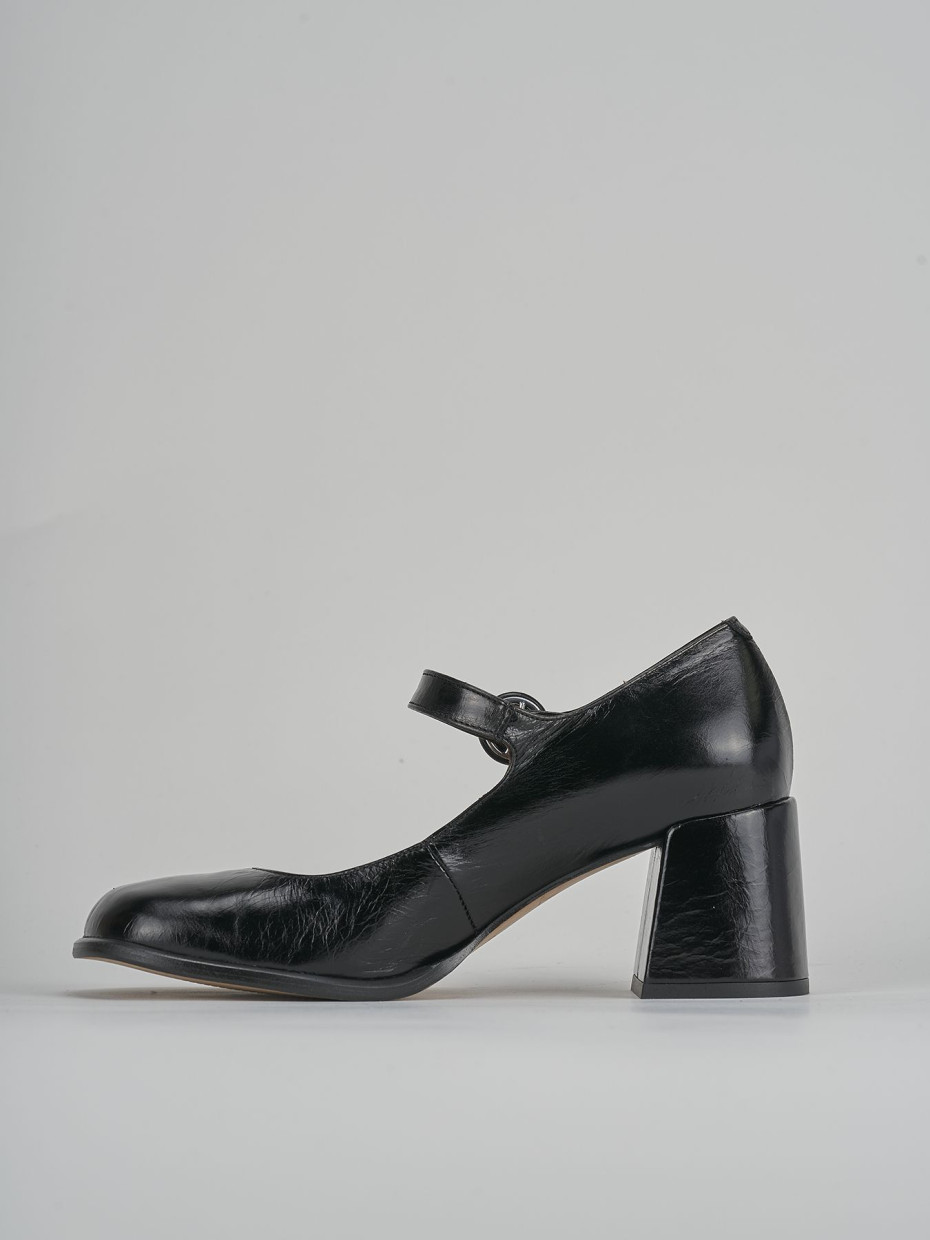 Décolleté e slingback tacco 5cm pelle nero
