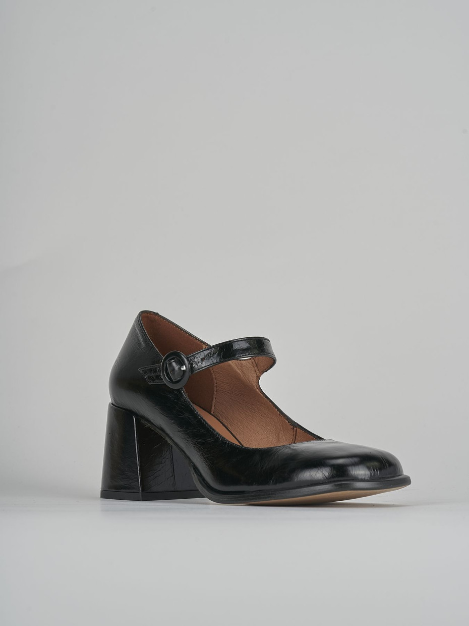 Décolleté e slingback tacco 5cm pelle nero