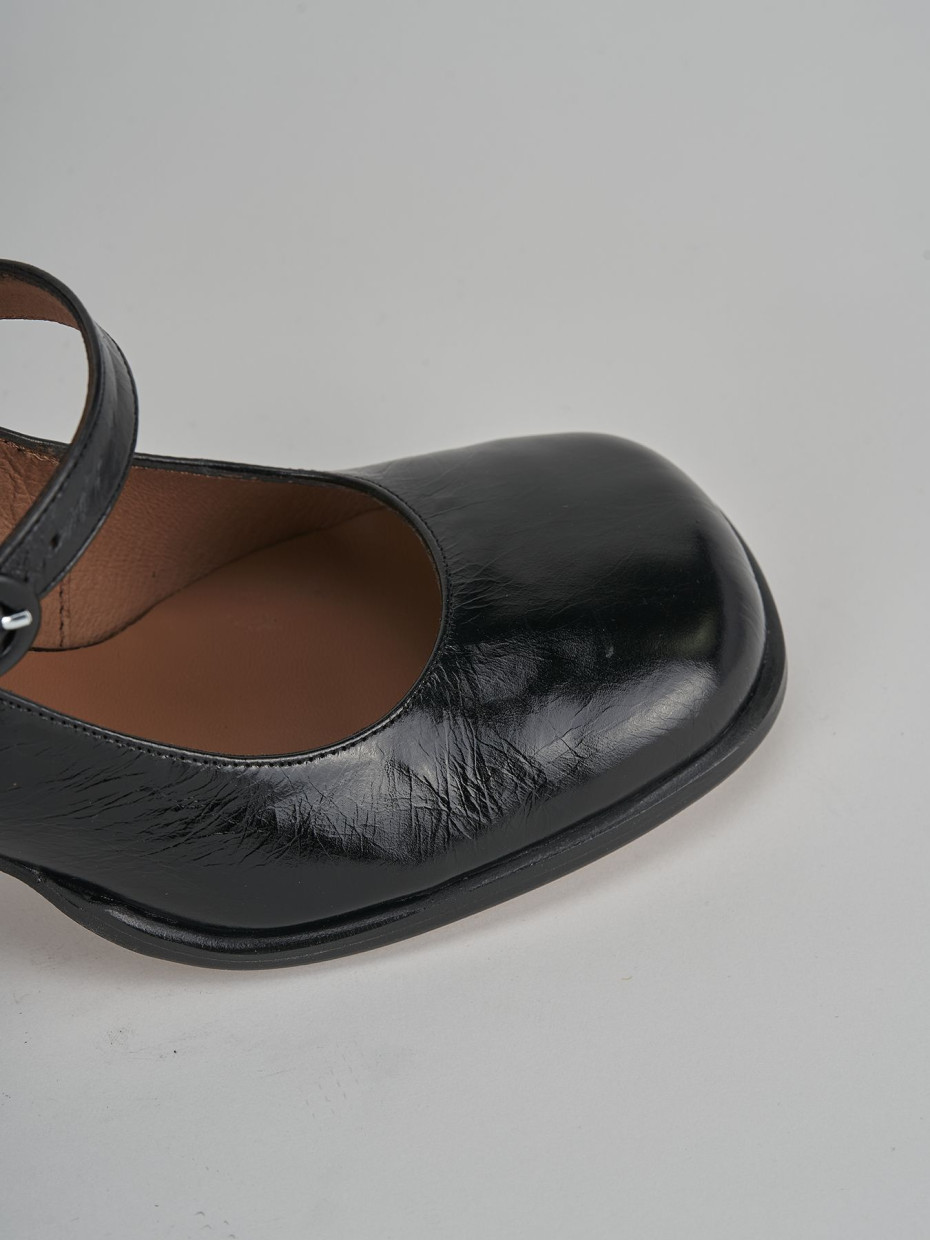 Décolleté e slingback tacco 5cm pelle nero