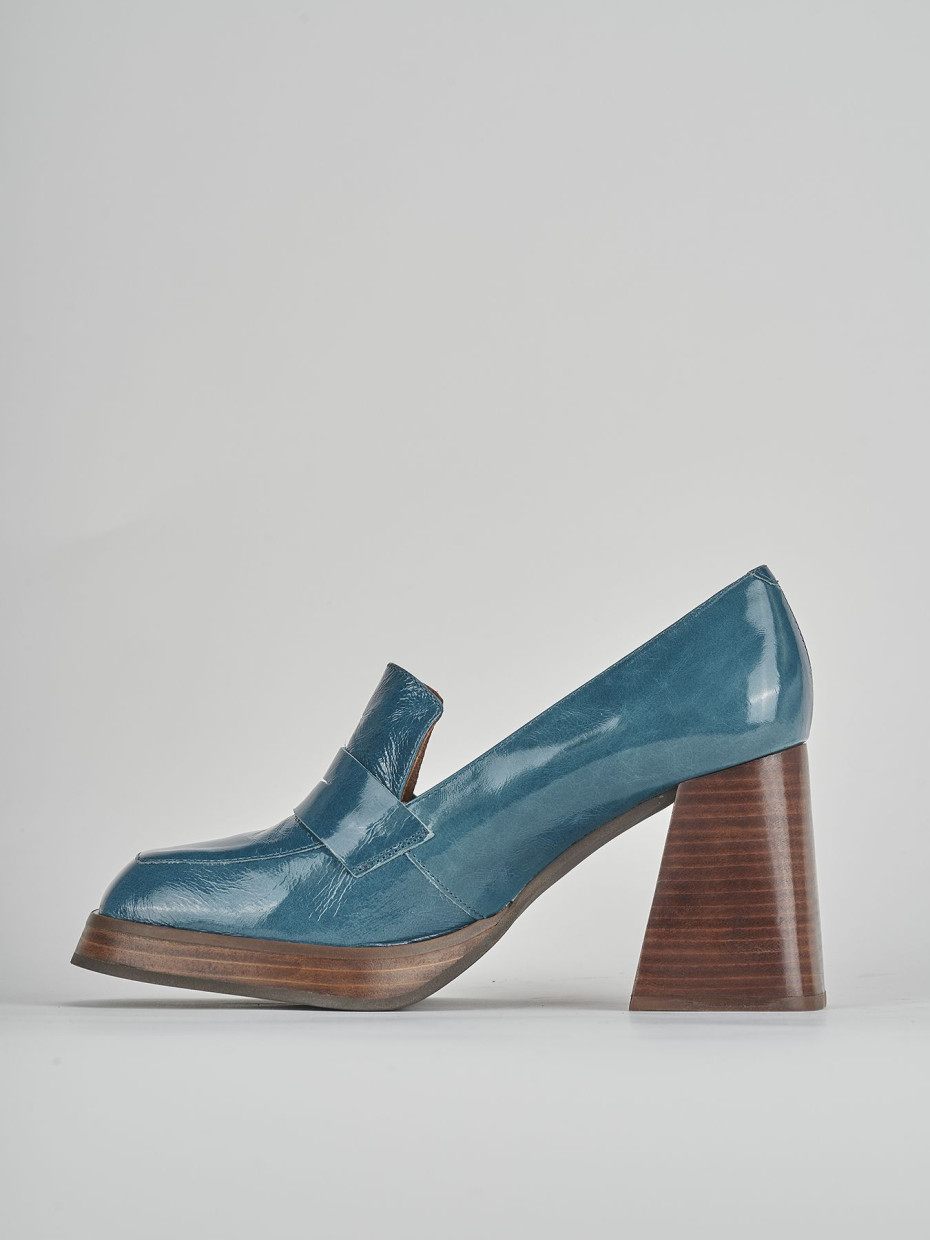 Mocassini blu con tacco discount