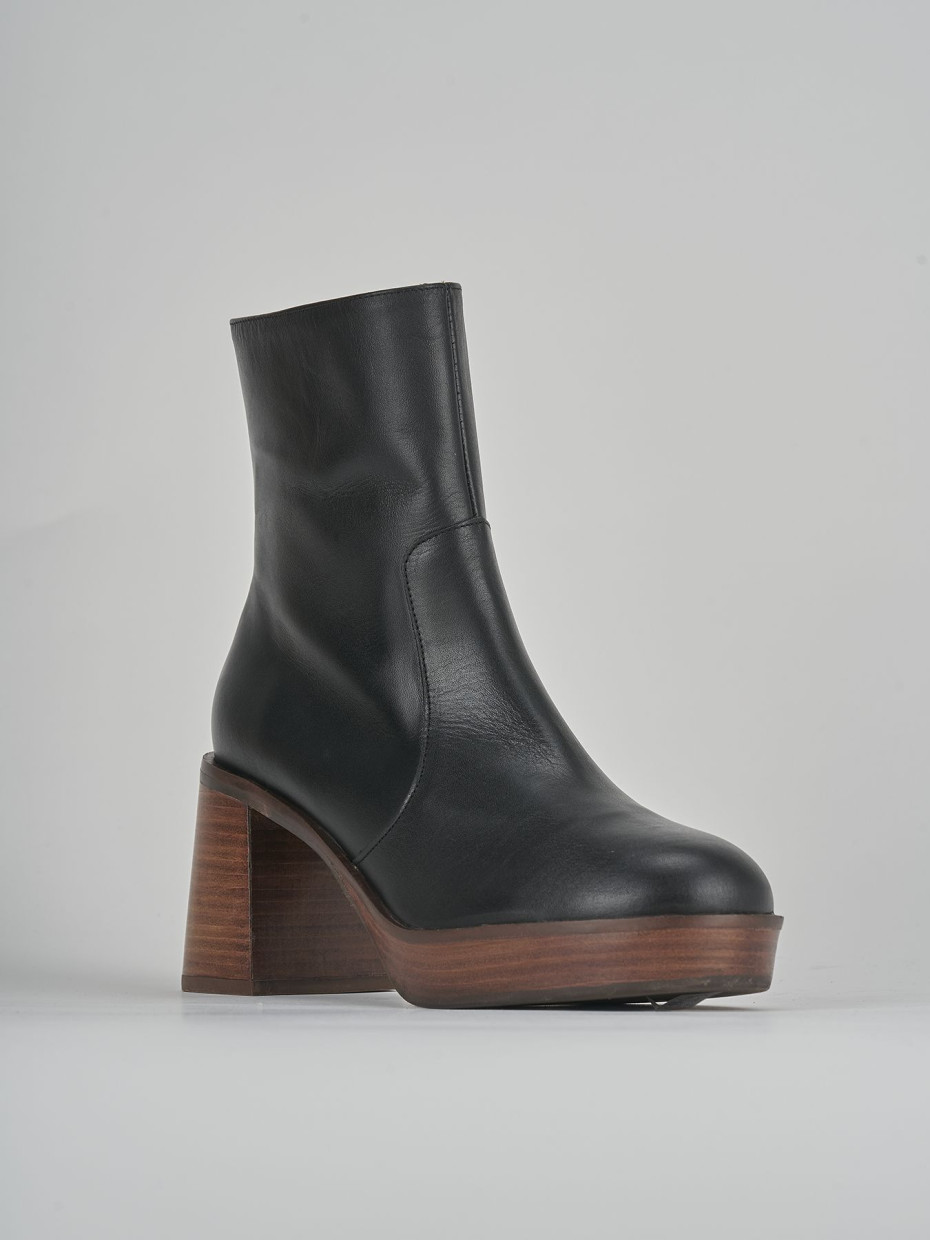 Stivaletti tacco 6cm pelle nero