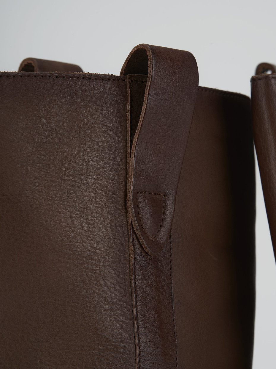 High heel boots heel 8 cm brown leather
