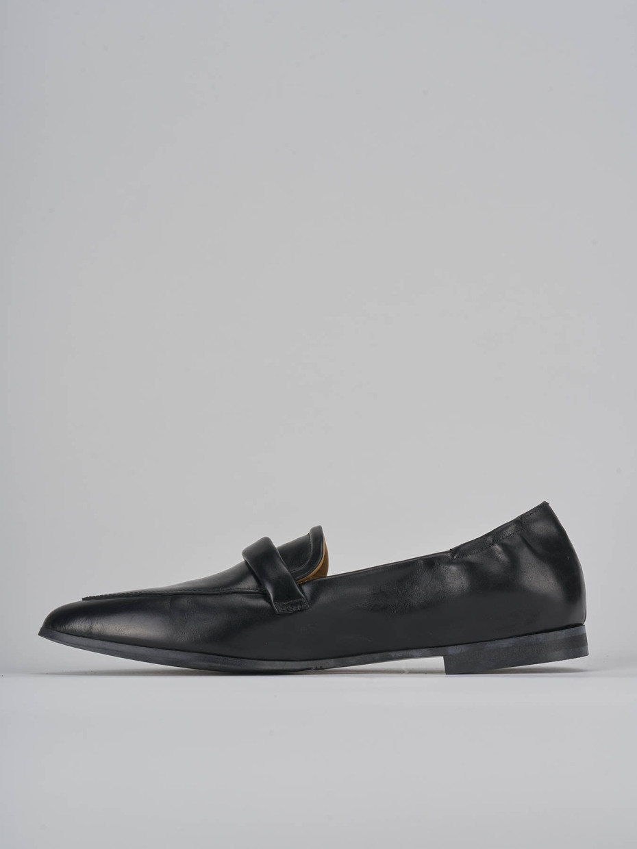 Mocassini tacco 1cm pelle nero