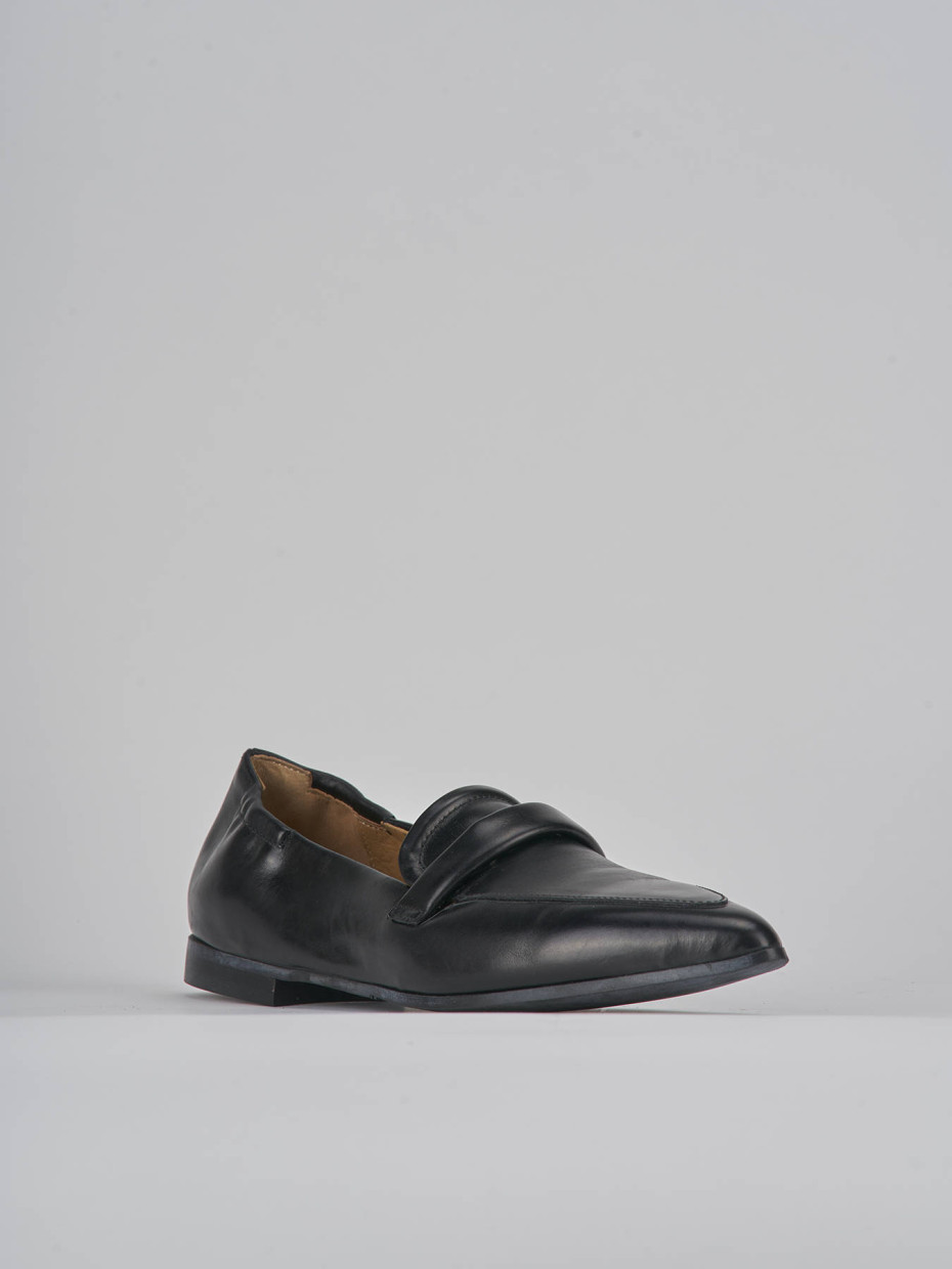 Mocassini tacco 1cm pelle nero