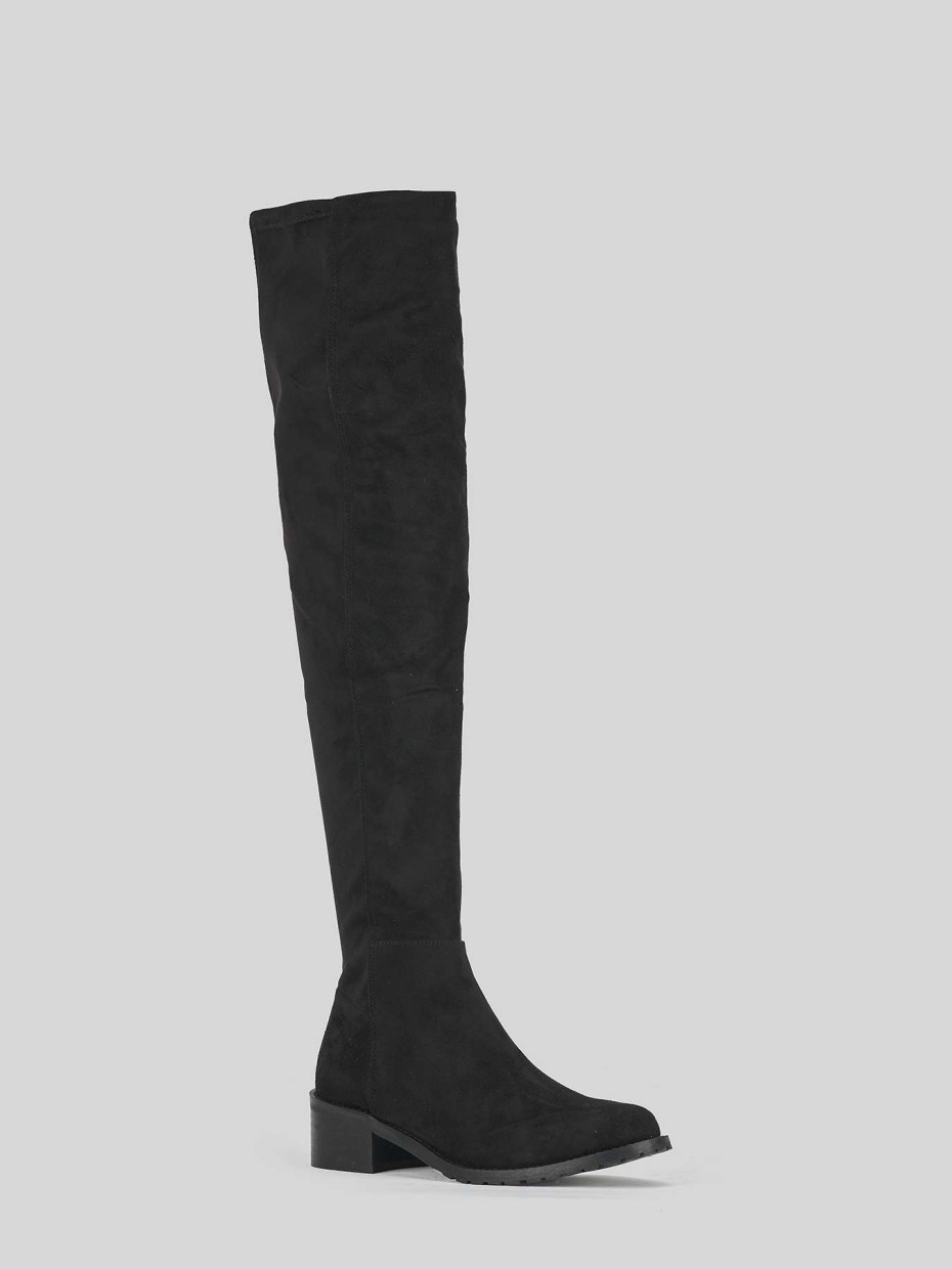 Low heel boots heel 3 cm black suede