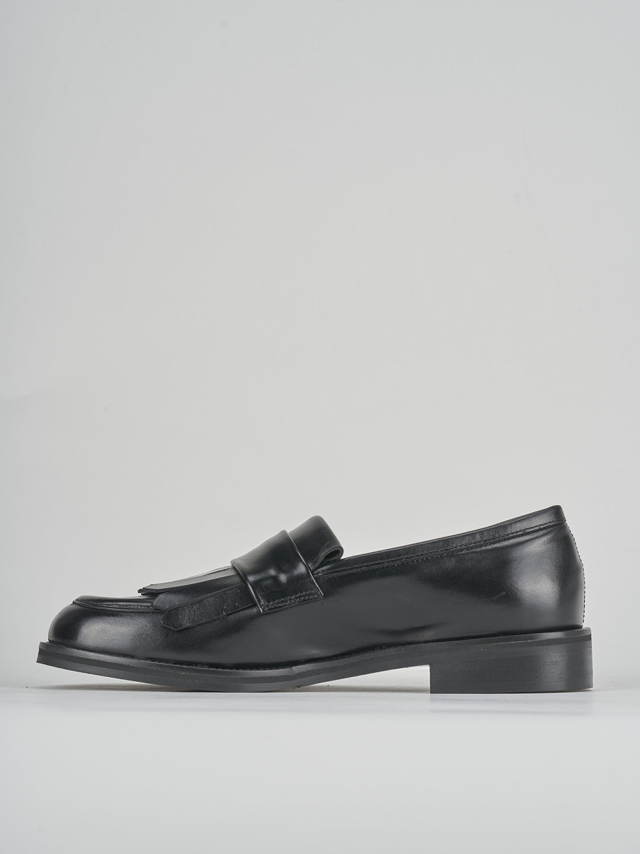 Mocassini tacco 1cm pelle nero