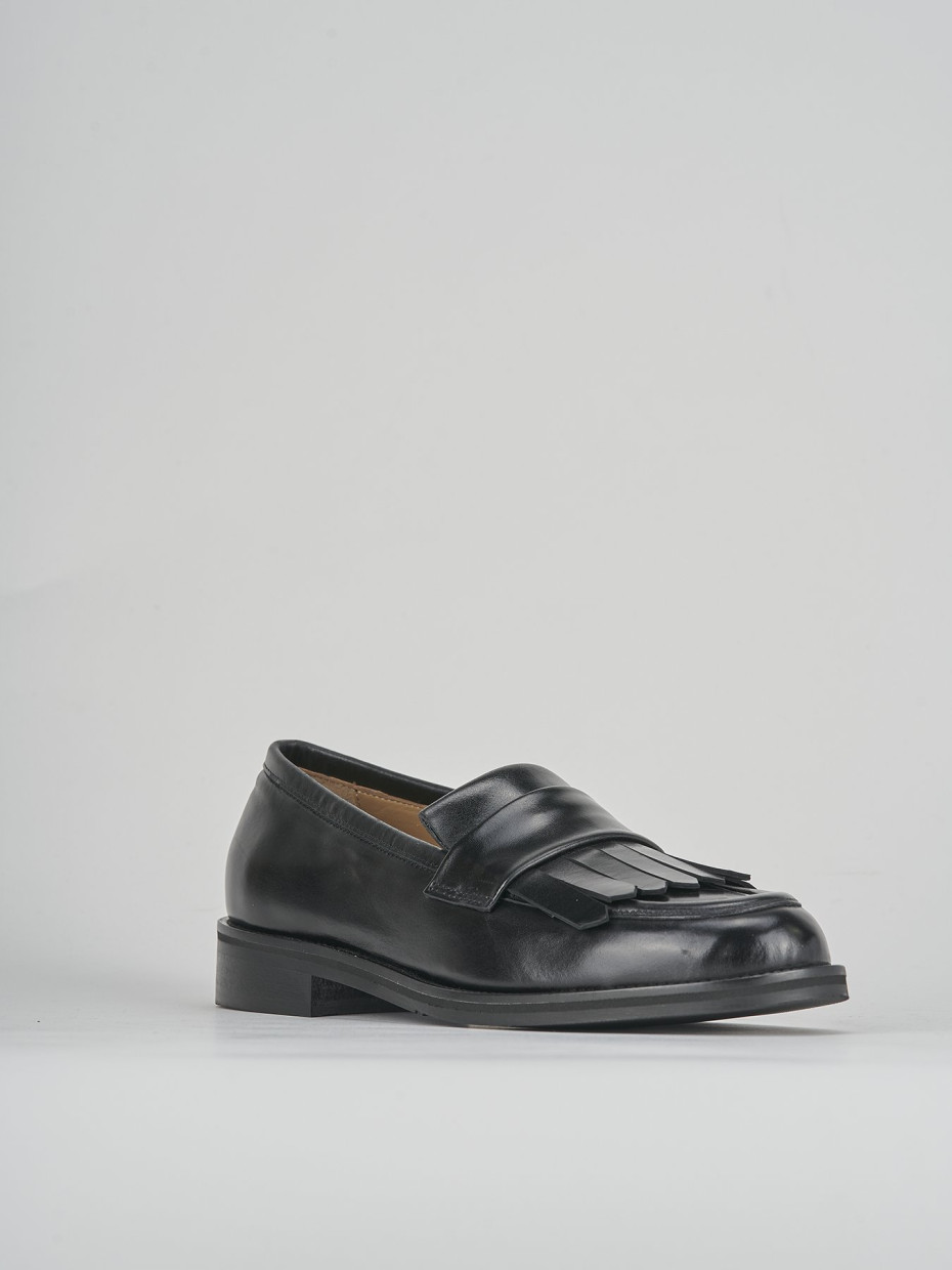 Mocassini tacco 1cm pelle nero