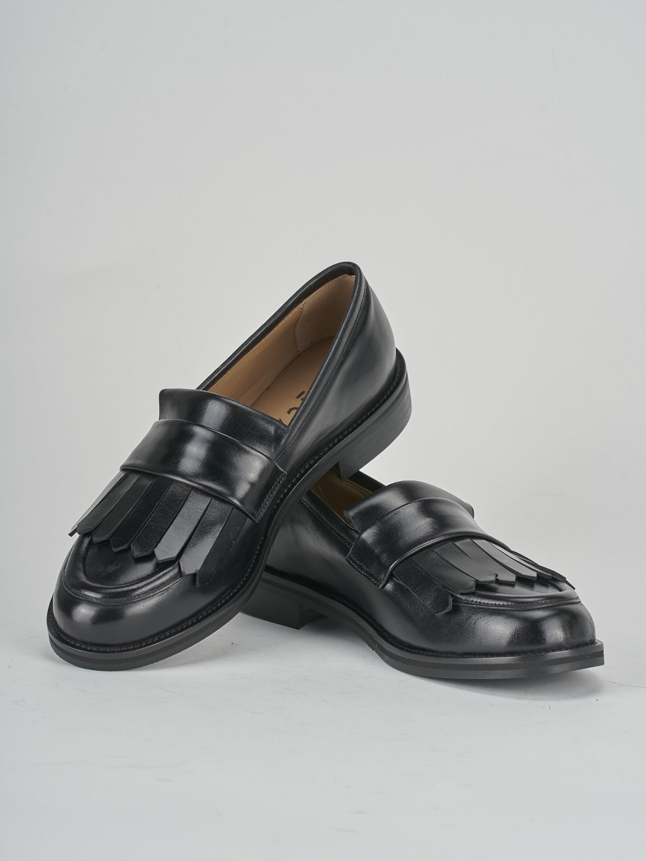 Mocassini tacco 1cm pelle nero