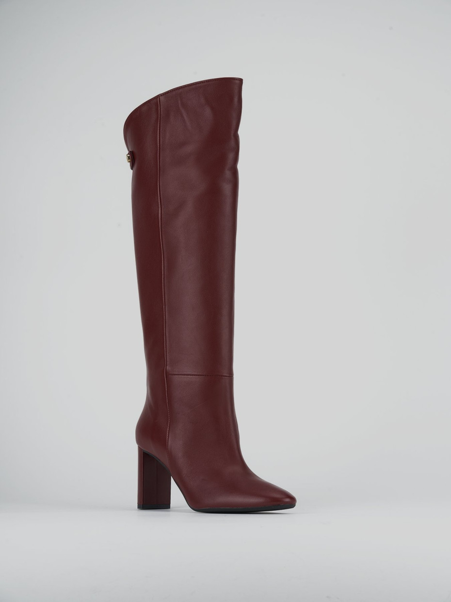 Stivali tacco 8cm pelle rosso Barca Stores