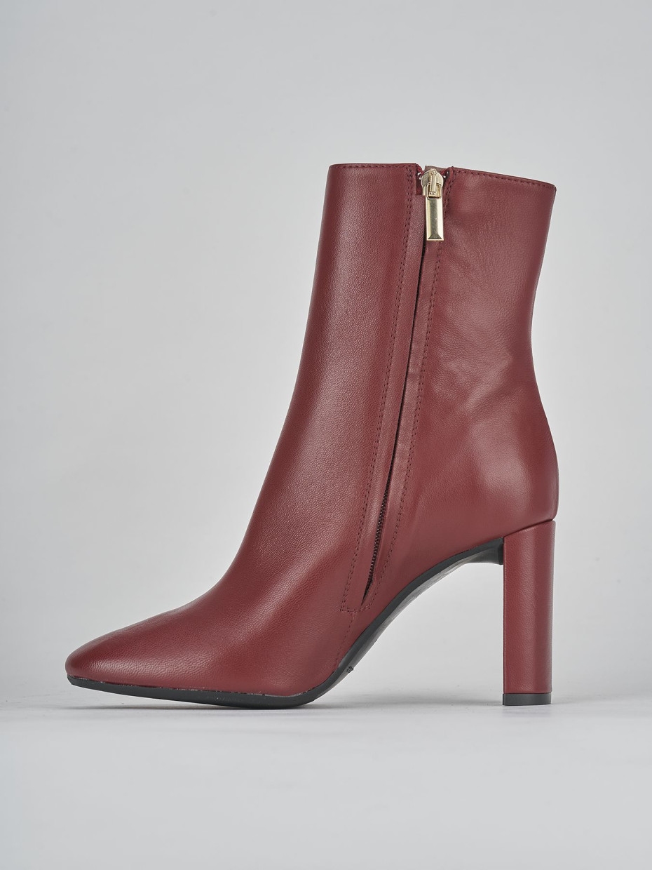 High heel ankle boots heel 9 cm bordeaux leather