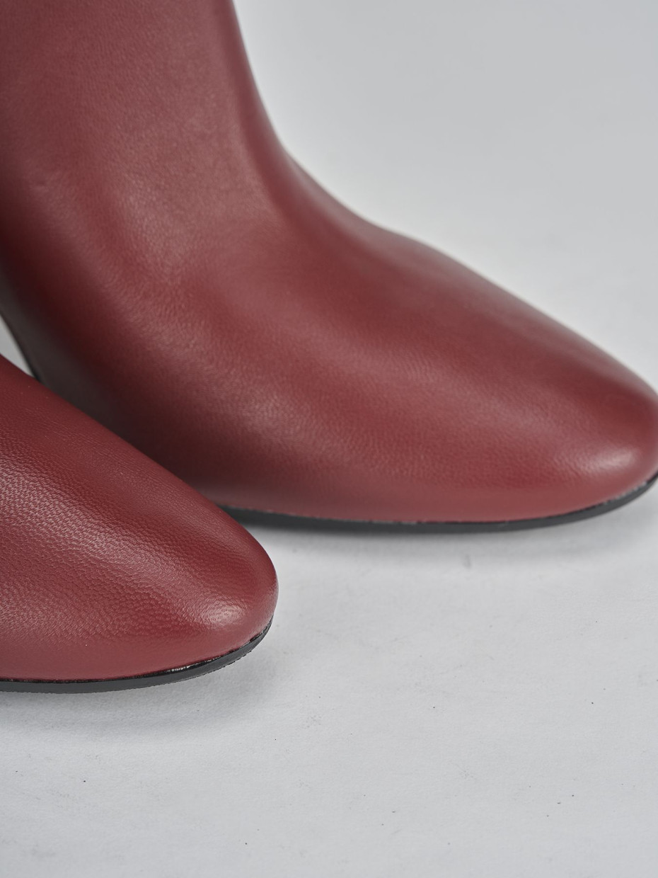 High heel ankle boots heel 9 cm bordeaux leather