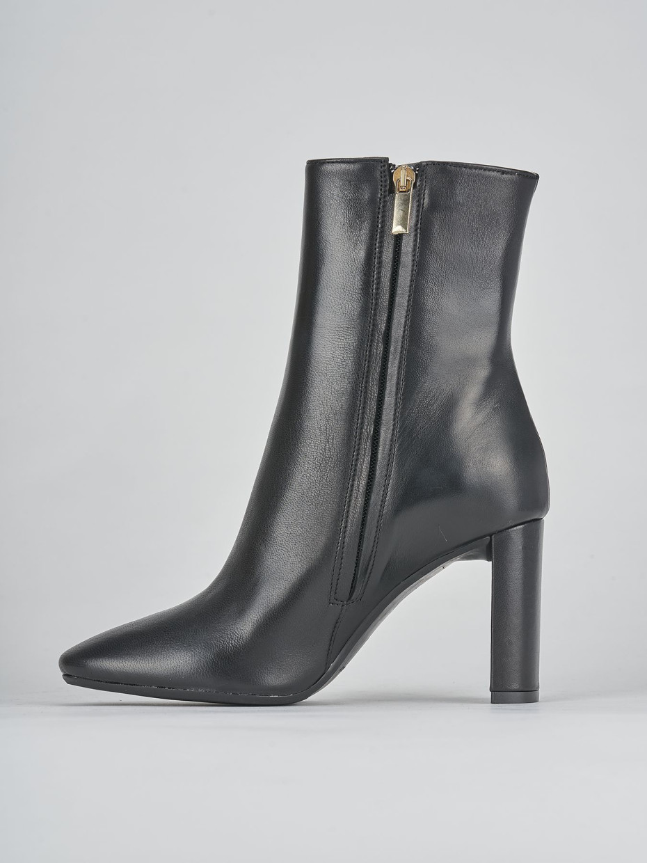 Stivaletti tacco 9cm pelle nero