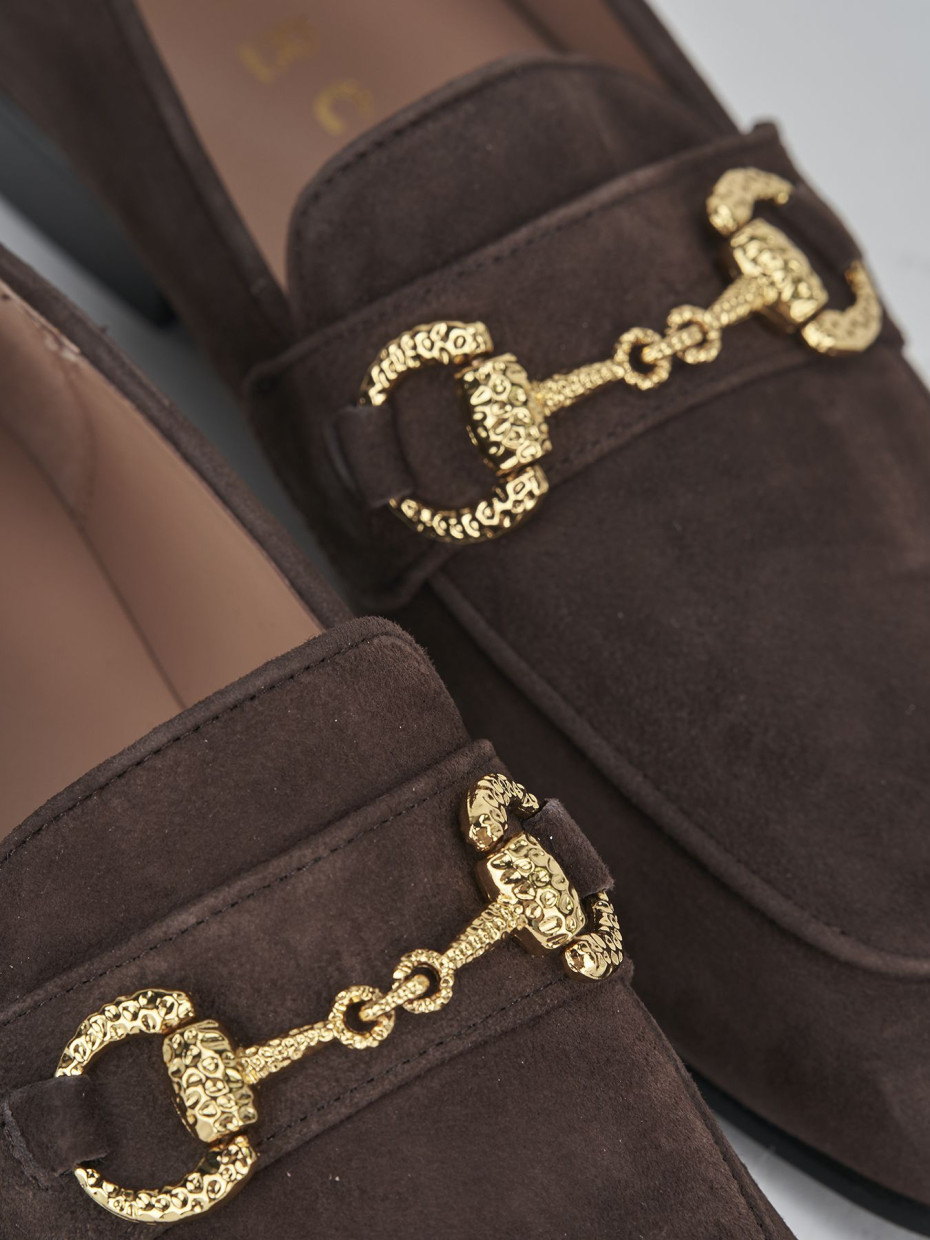 Mocassini tacco 1cm camoscio testa | Barca Stores