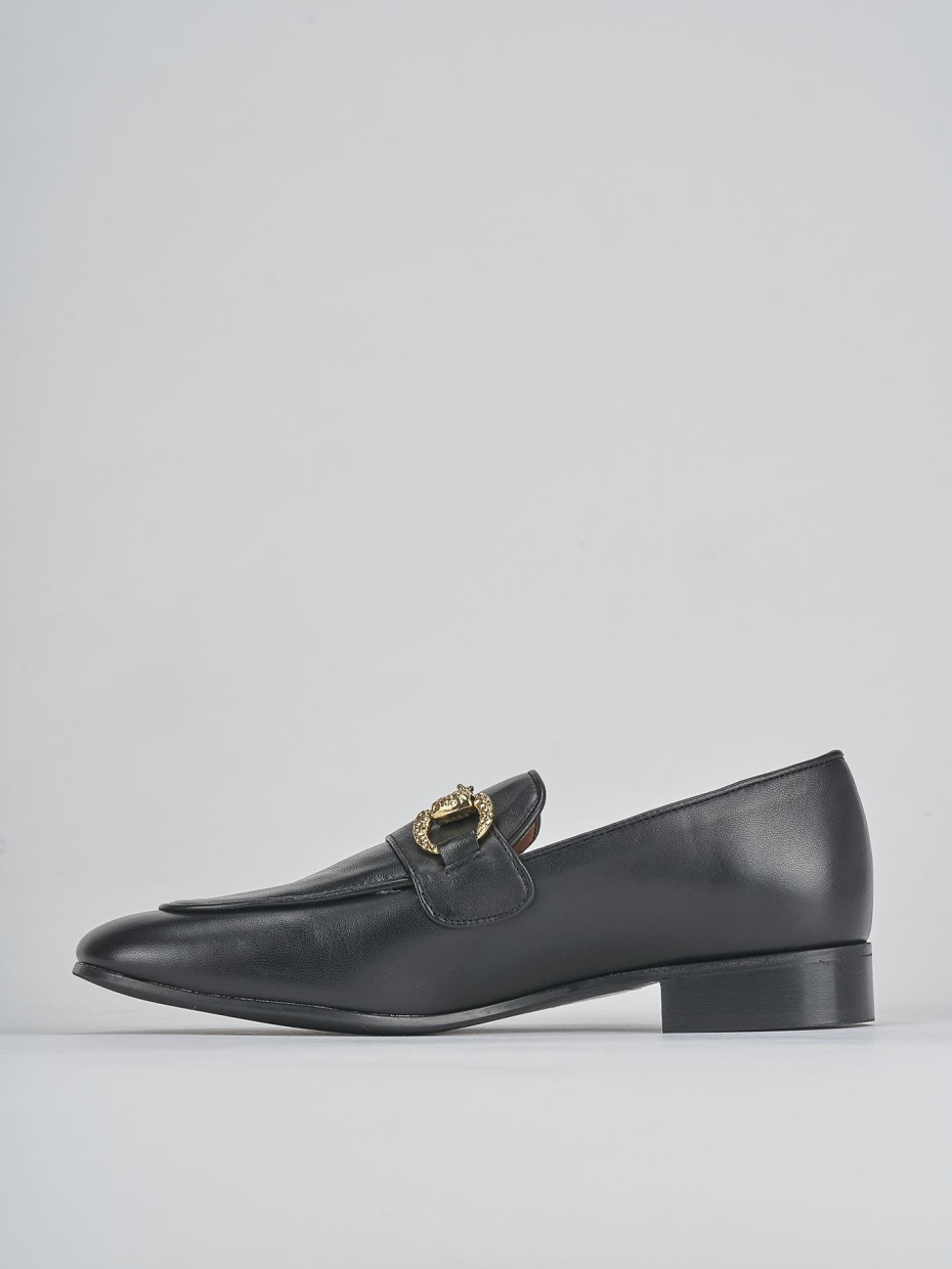 Mocassini tacco 1cm pelle nero
