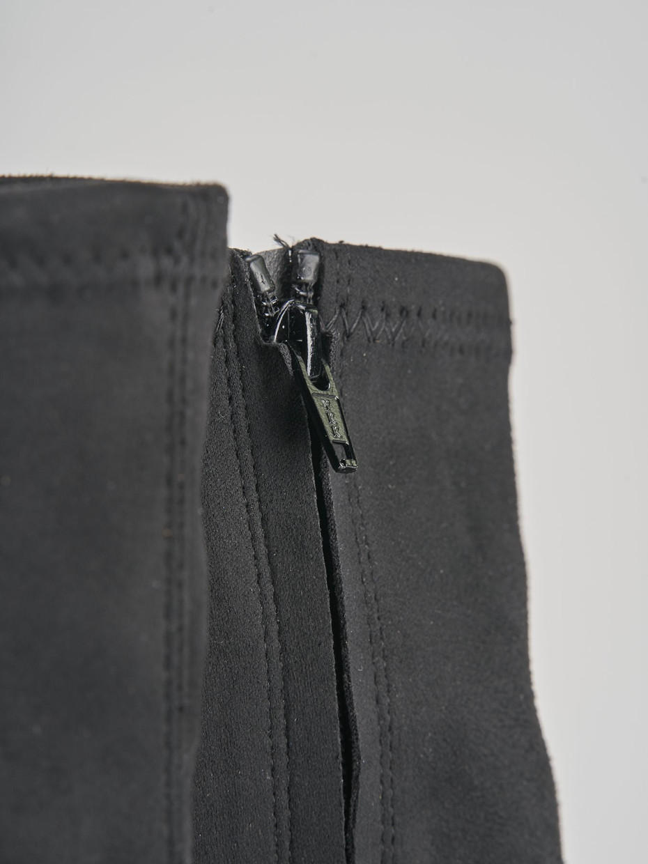 High heel boots heel 8 cm black suede