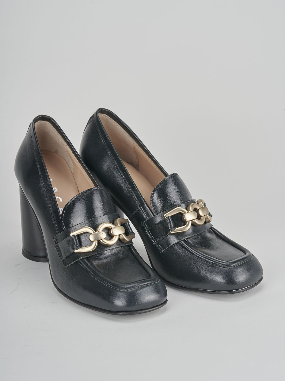 Loafers woman heel 8 cm green leather | Barca Stores