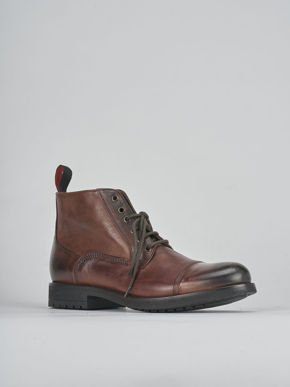 Combat boots dark brown leather