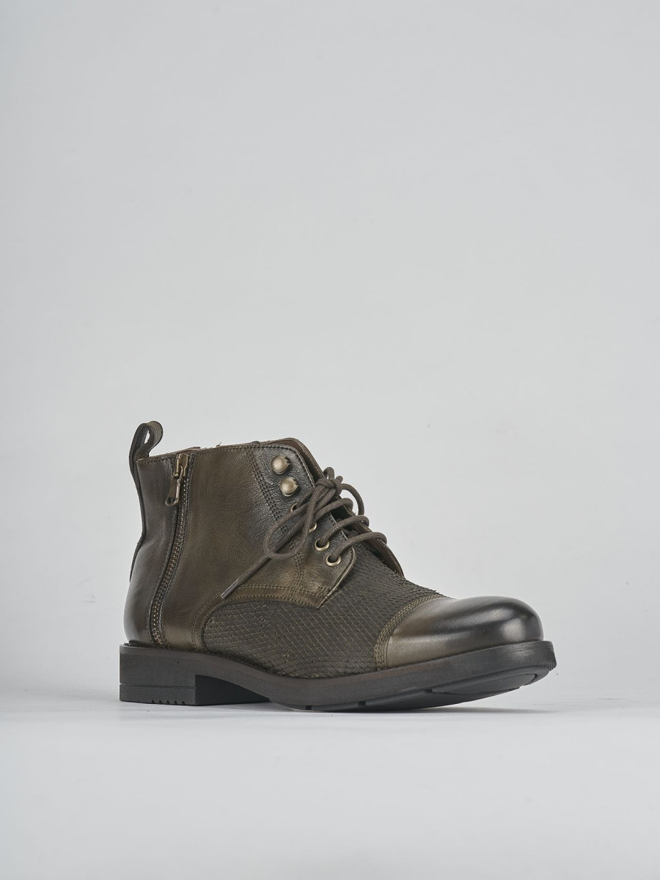 Combat boots green leather