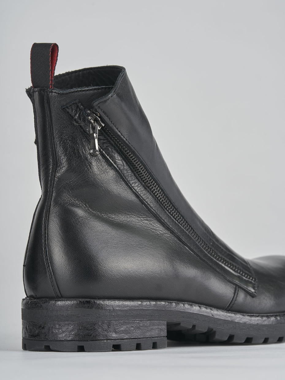 Combat boots black leather