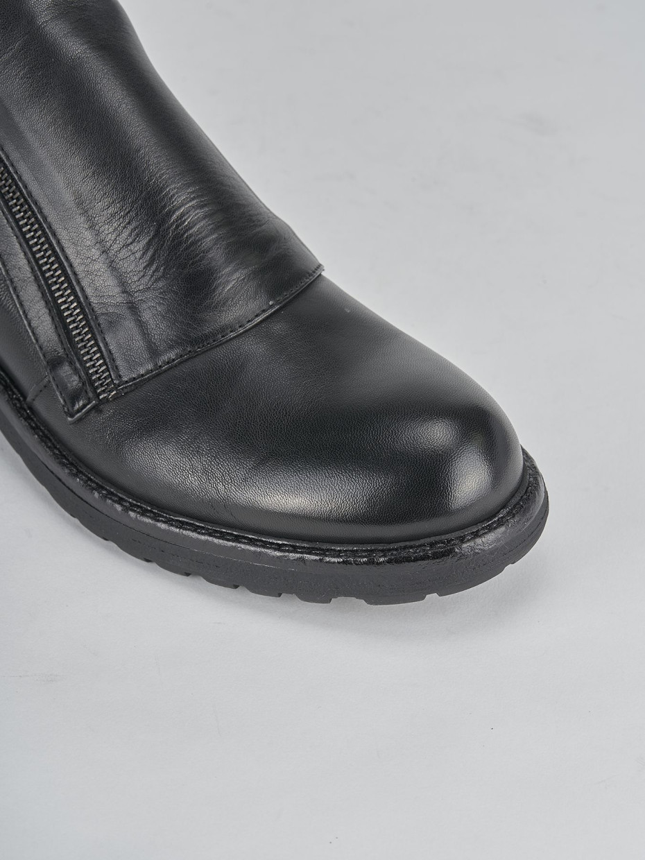 Combat boots black leather