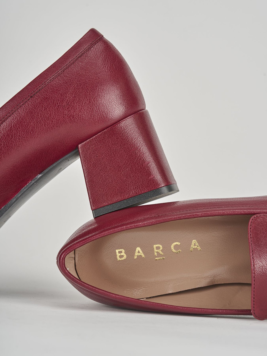 Mocassini tacco 6cm pelle bordo'