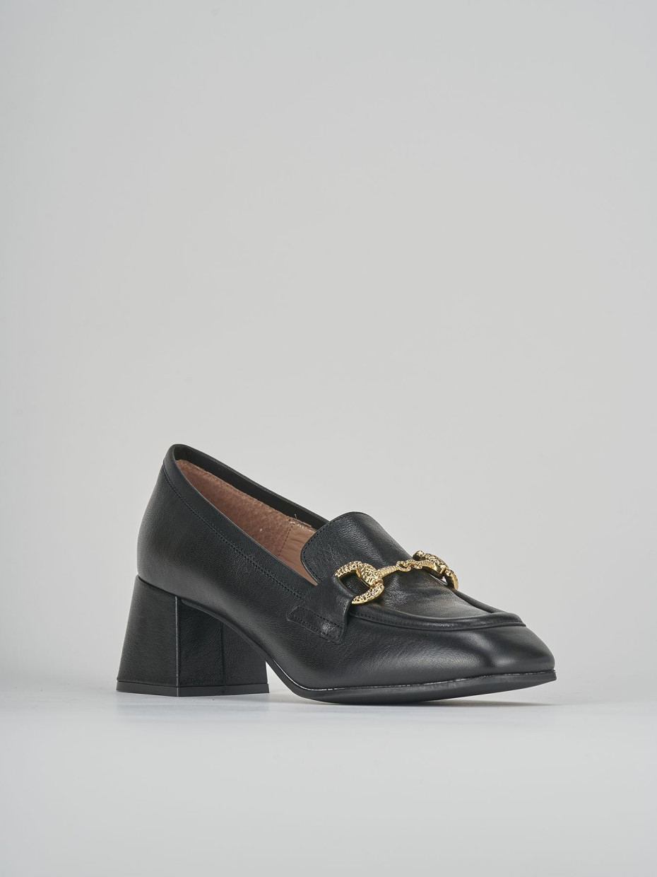 Ladies black leather loafers clearance