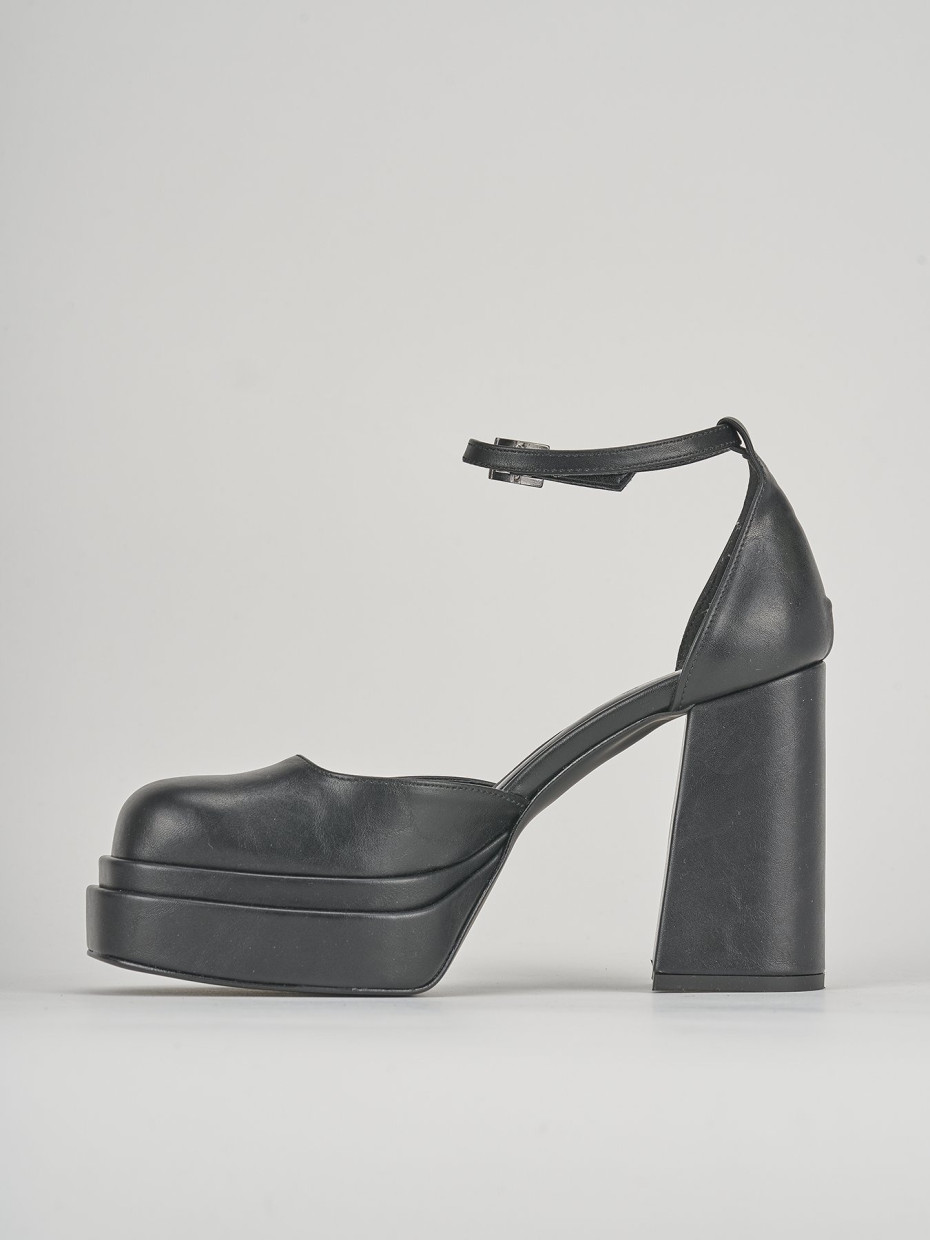 Décolleté e slingback tacco 11cm pelle nero