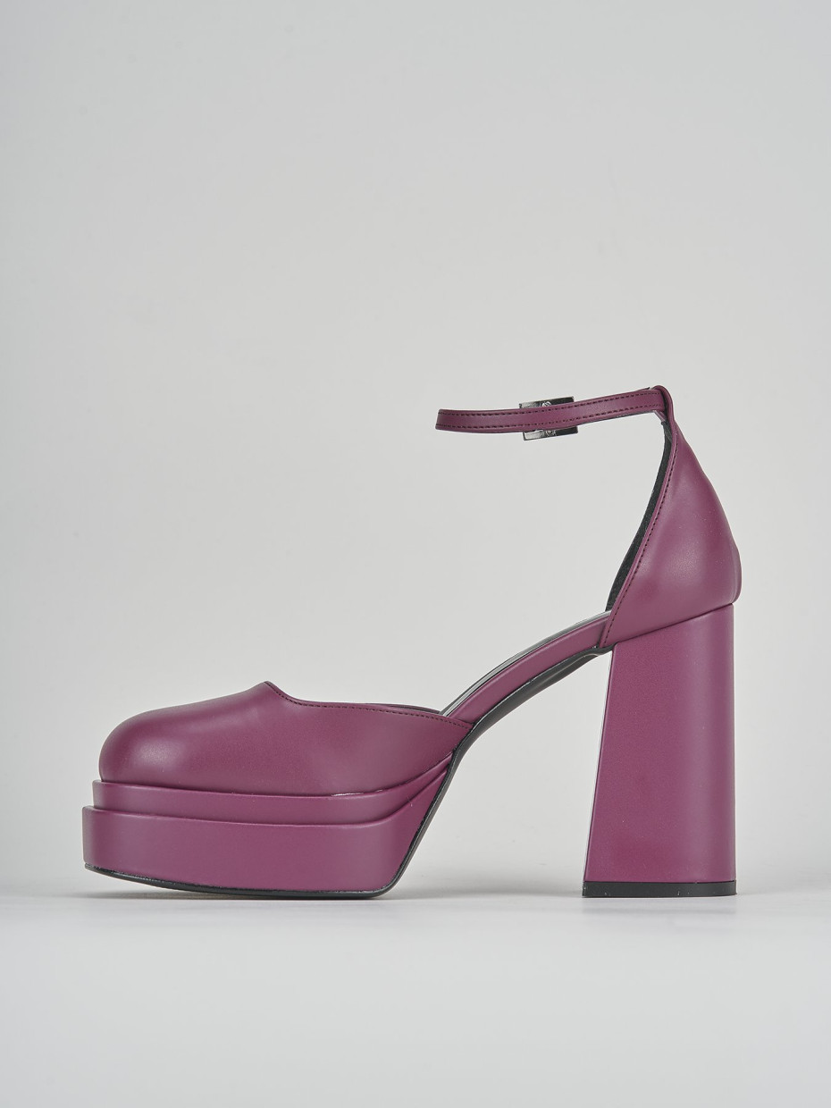 Décolleté e slingback tacco 11cm pelle viola