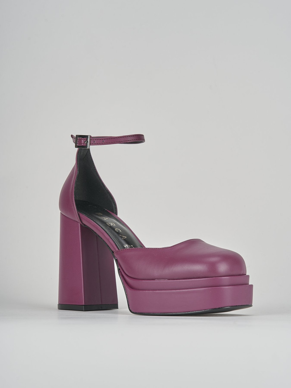 Décolleté e slingback tacco 11cm pelle viola