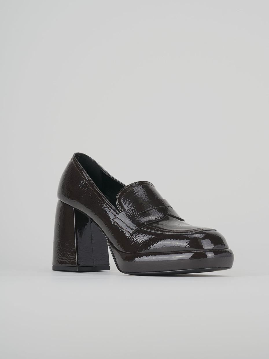 Mocassini tacco 9cm vernice testa