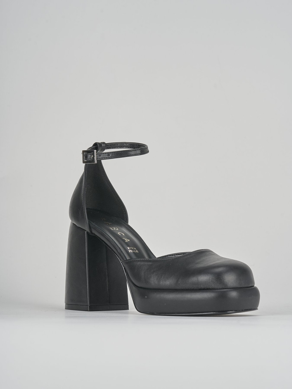 Décolleté e slingback tacco 11cm pelle nero