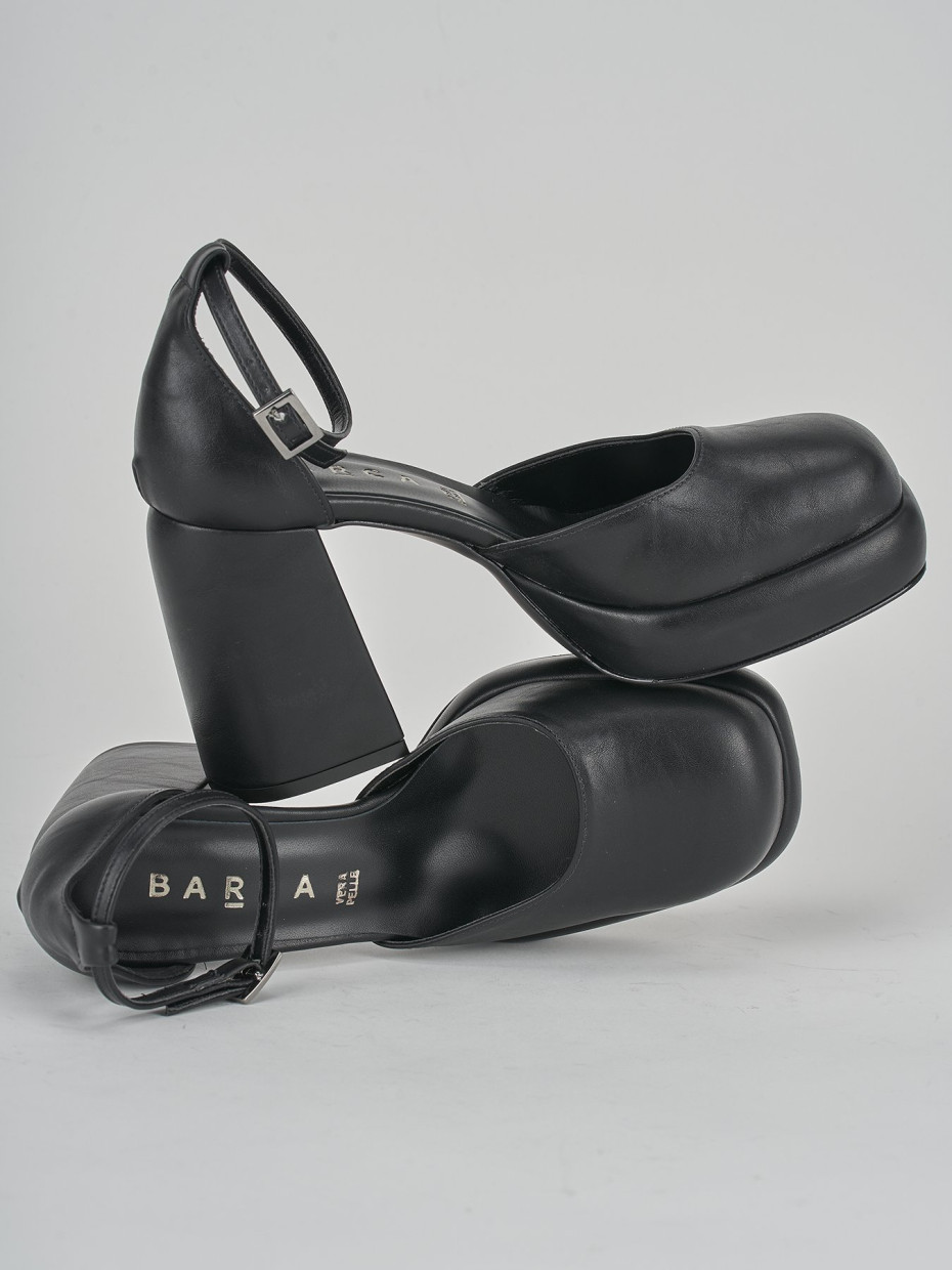 Décolleté e slingback tacco 11cm pelle nero