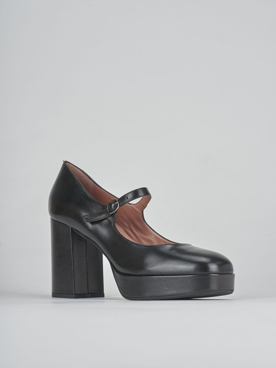 Décolleté e slingback tacco 8cm pelle nero