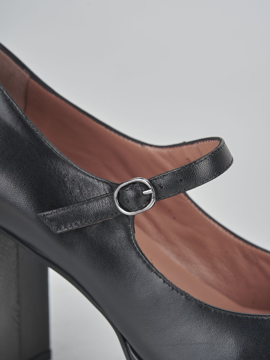 Décolleté e slingback tacco 8cm pelle nero