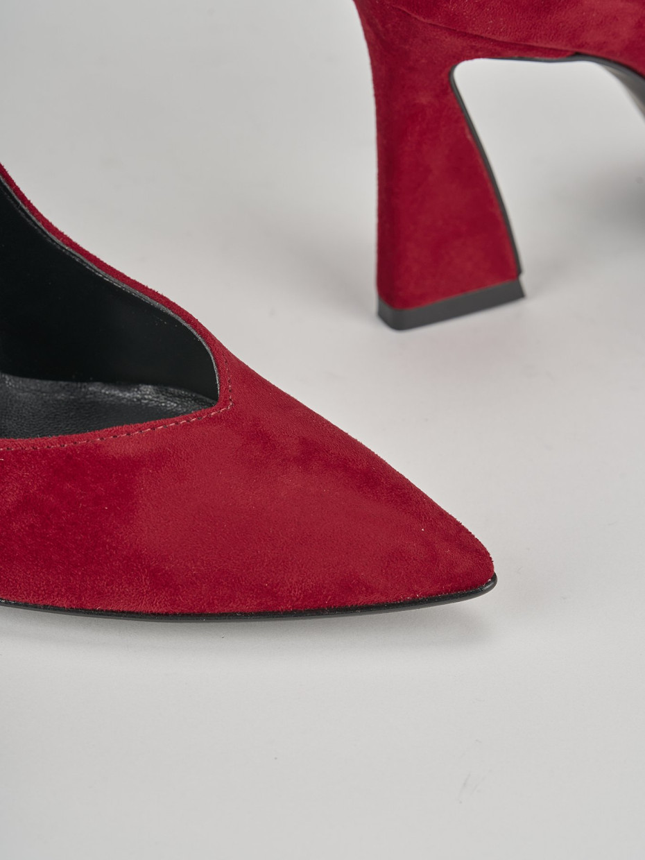 Pumps heel 8 cm red suede
