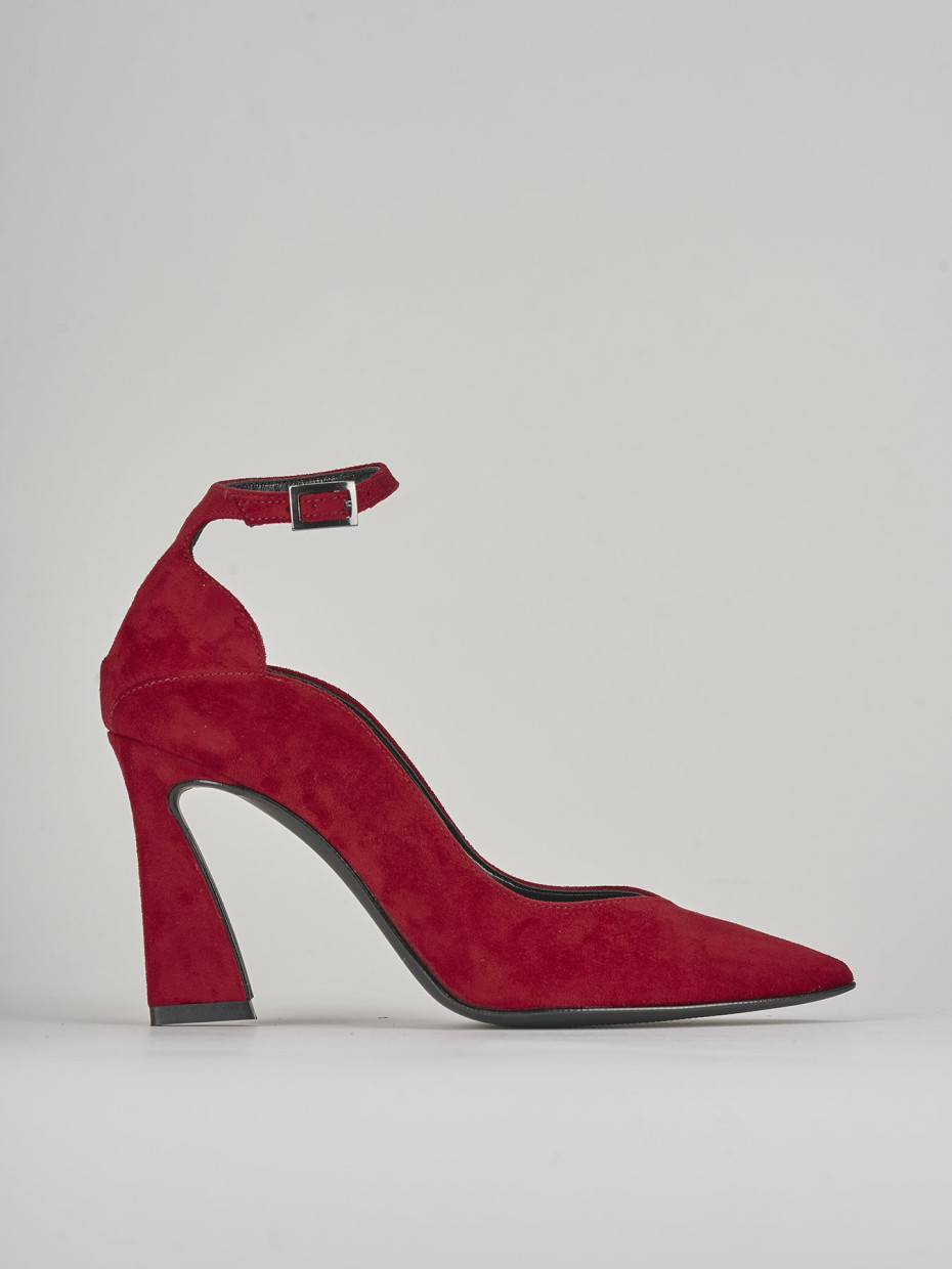 Red suede pumps with ankle strap sales