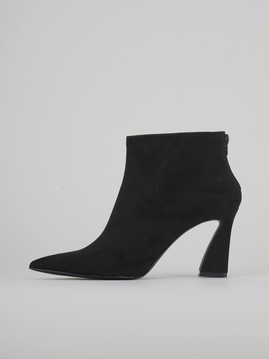 High heel ankle boots heel 8 cm black suede