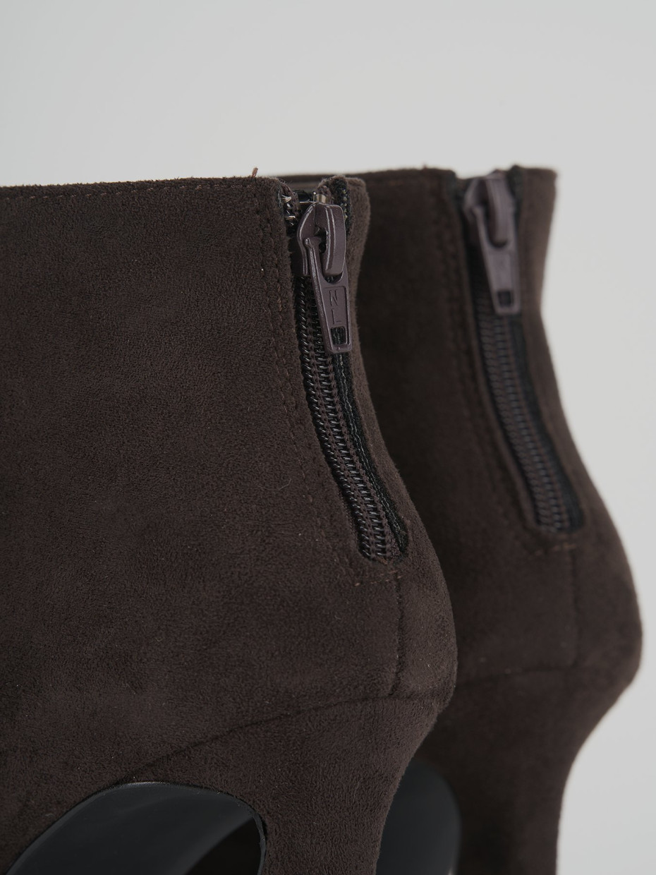 Stivaletti tacco 8cm camoscio testa