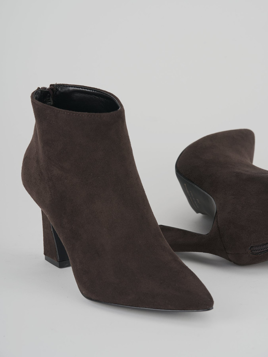 Stivaletti tacco 8cm camoscio testa