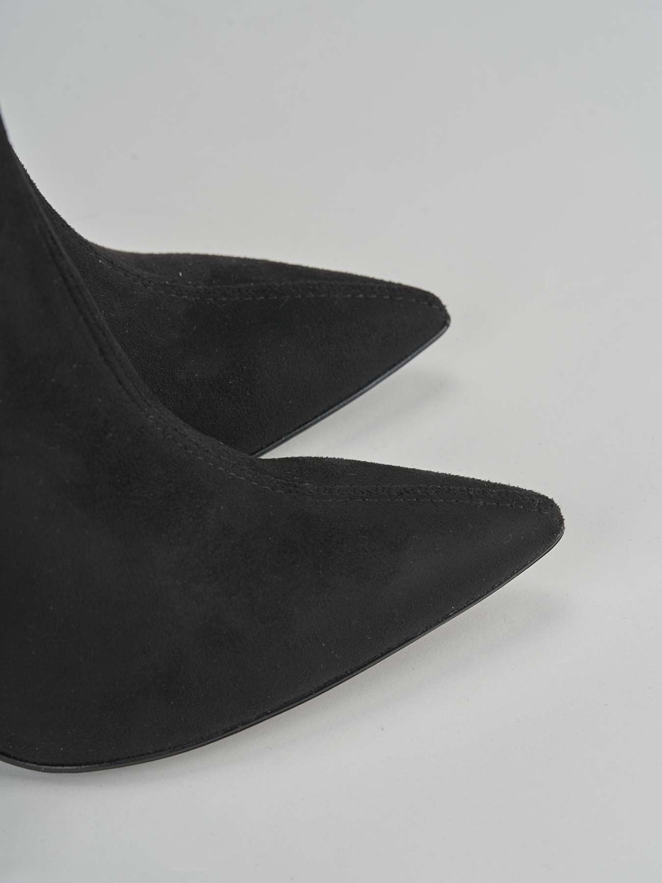 High heel boots heel 8 cm black suede